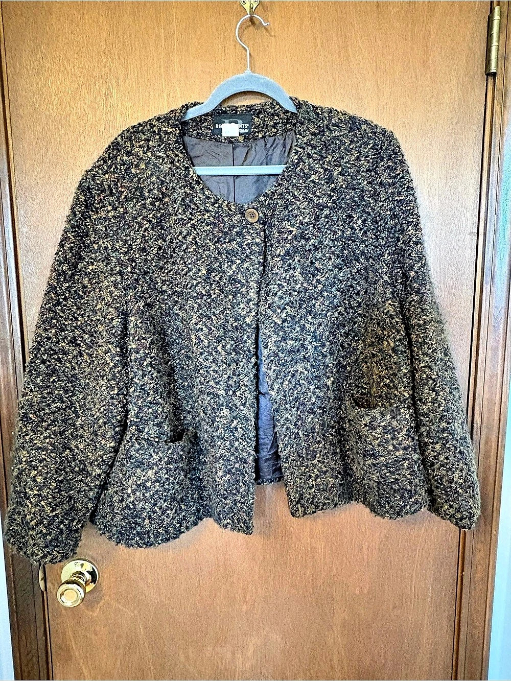 Requirements Woman Tweed-Style Jacket in Black & Gold Size 20W